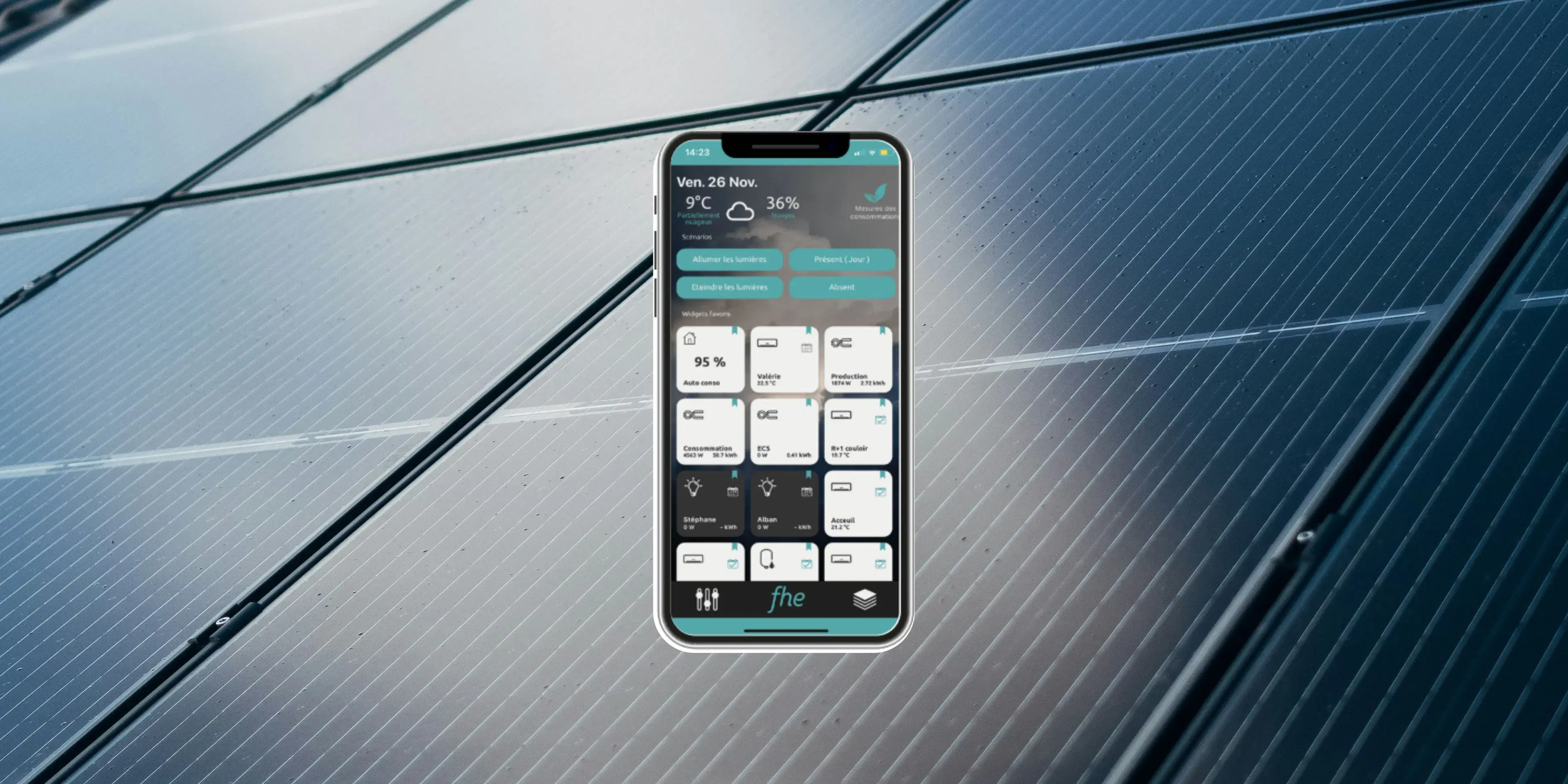 Smart app solar panels