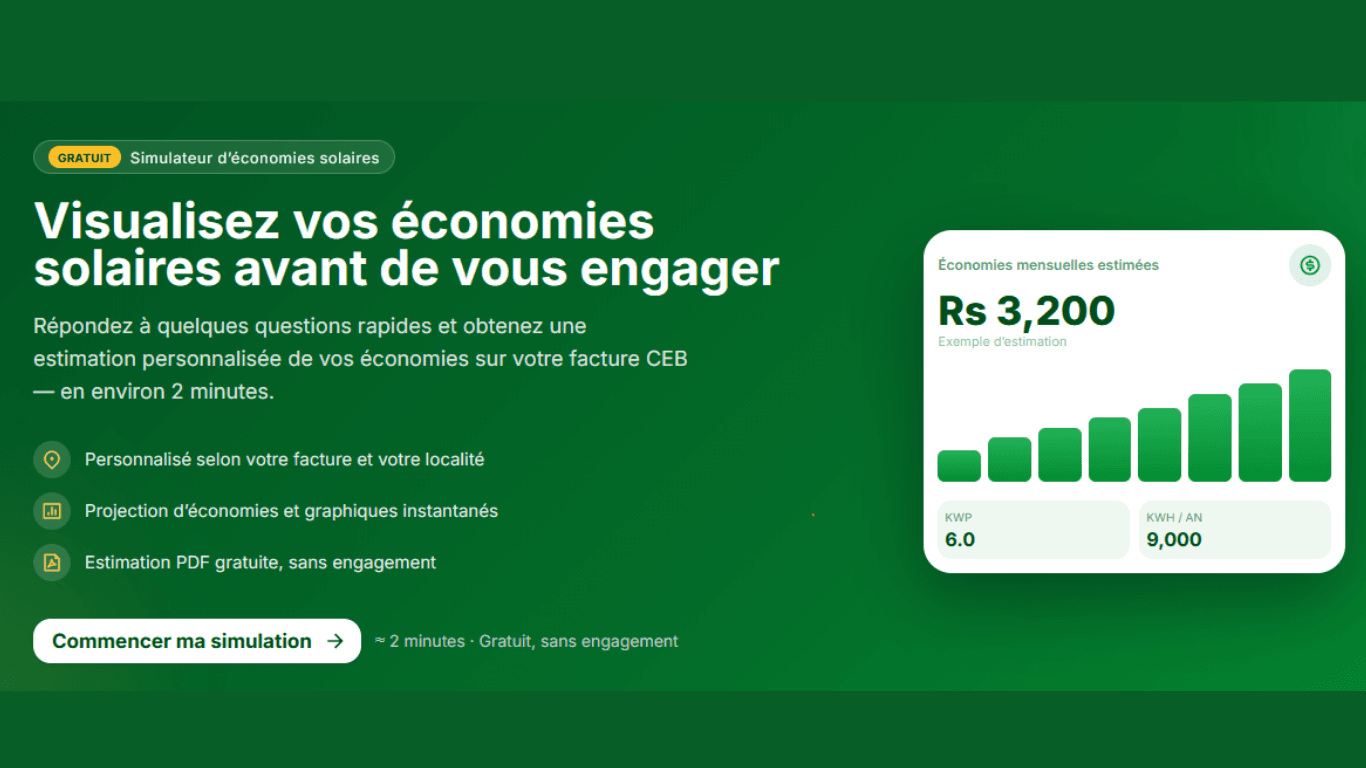 Votre simulateur solaire pour vos économies d'énergie